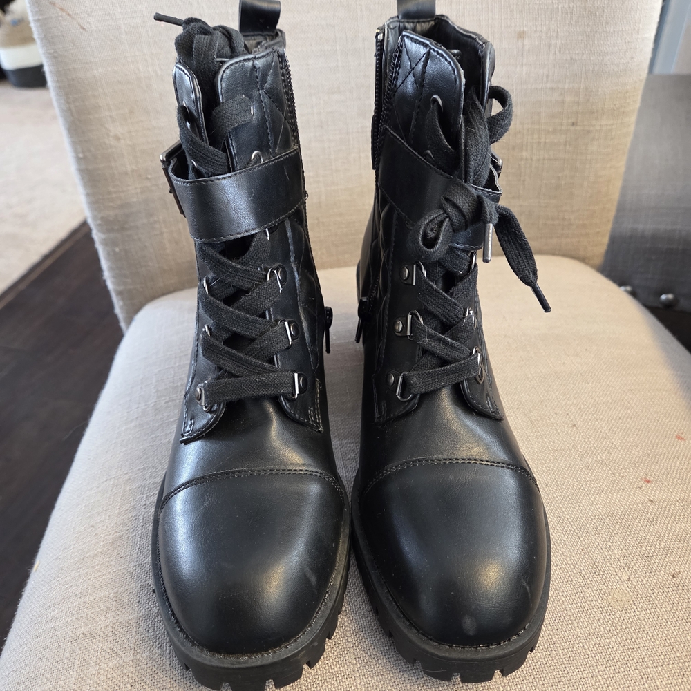 Madden Girl Black Quilted Ankle Booties - Picture 2 of 7